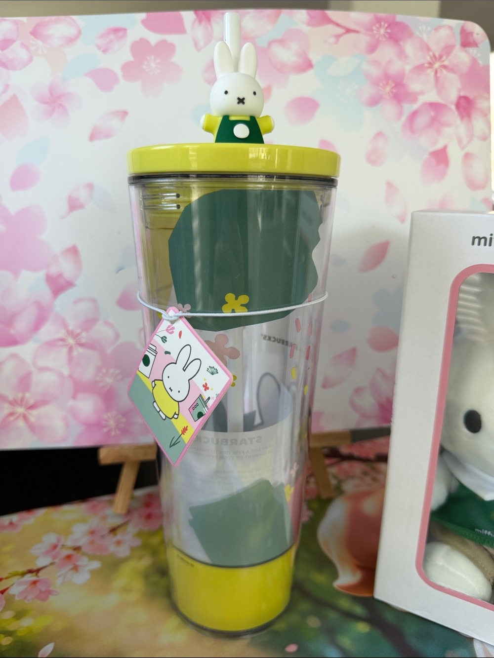 Starbucks + Miffy  Bunny Venti Tumbler with Yellow Lid and adorable art design,